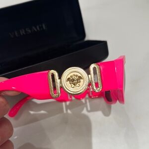Versace Pink Sunglasses with Gold Accents